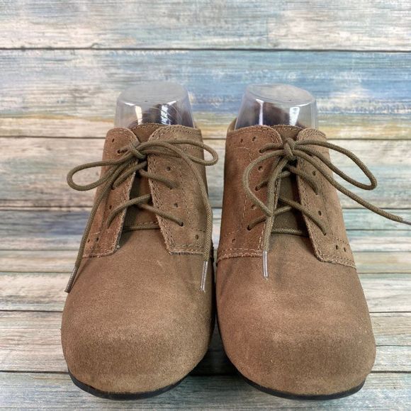 Clarks Taupe Brown Lace up Booties - Picture 4 of 12